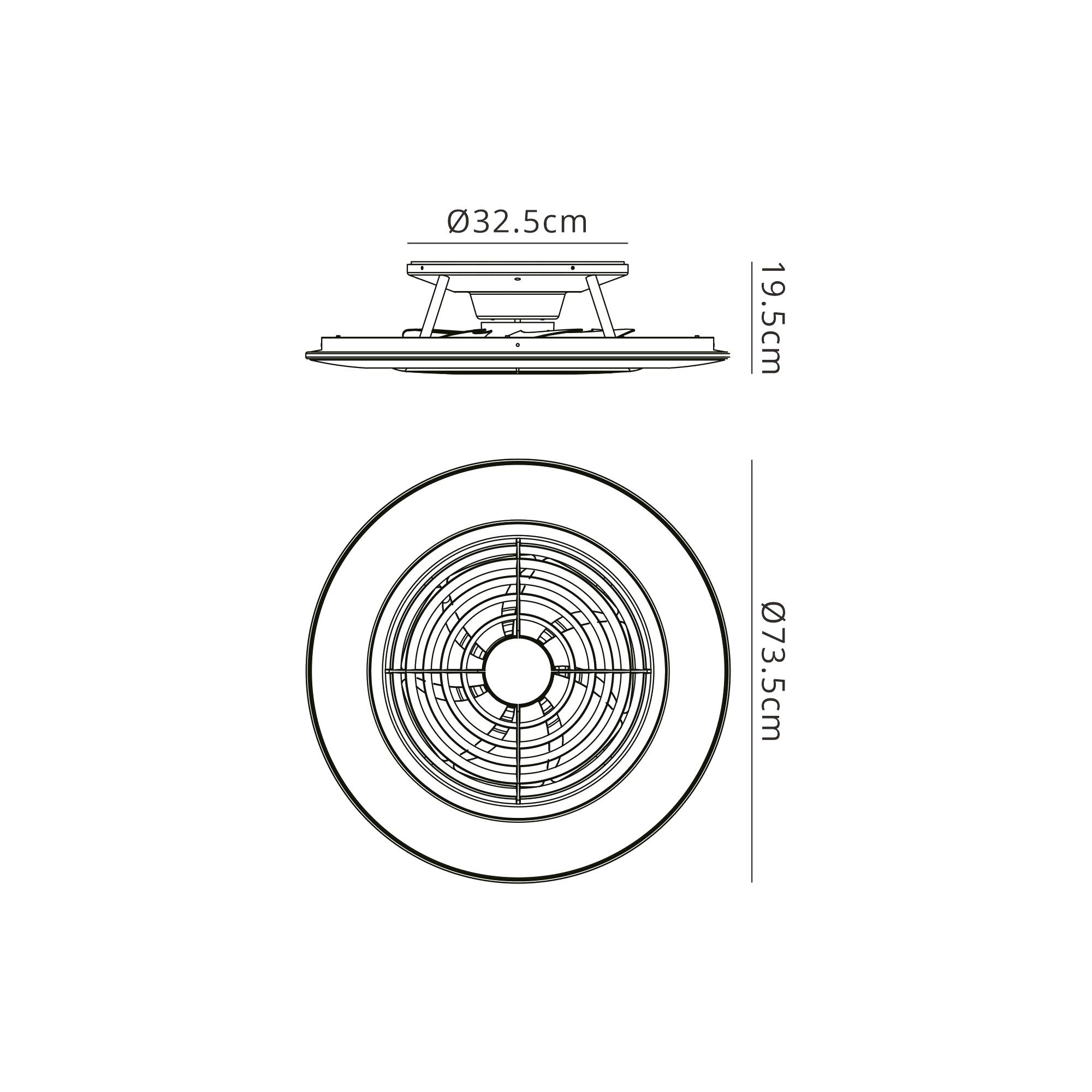 Alisio XL 73.5cm 95W LED Dimmable Ceiling Light & 58W DC Fan With Single Speed Reverse, White c/w Remote, APP & Alexa/Google Voice Control, 5900lm M7490  Mantra Ventilacion Alisio XL